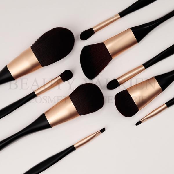 ISO14000 Full Face Makeup Brush Set With Matte Gold Color Aluminum Ferrule