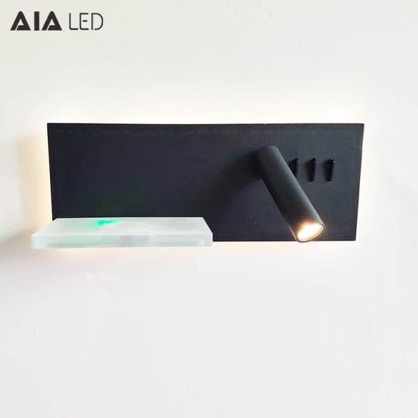 Wireless charging reading wall light led bed lamp for USB bedside wall light led