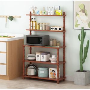 MultiFunctional Wood Kitchen Microwave Rack stand 5 Tier