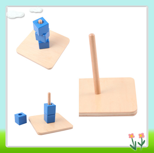 Montessori Materials Cubes on Vertical Dowel