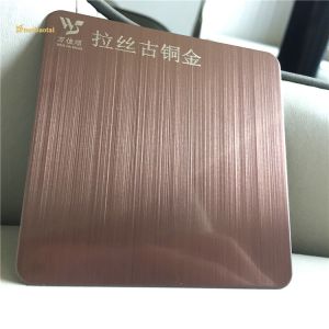 Brushed Bronze Gold Pvd Hairline Stainless Steel Sheet 304 Grade