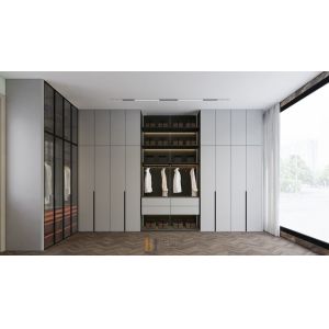 Elegant And Durable Matte White Stainless Steel Walk-In Closet