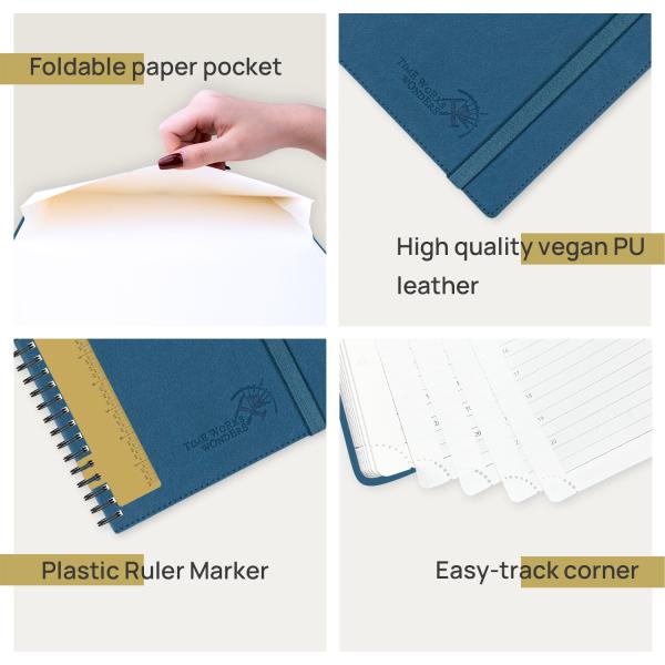 ECO PU Leather 16-Month Weekly Planner 2023-2023 Night Blue With Weekly And Monthly Schedules