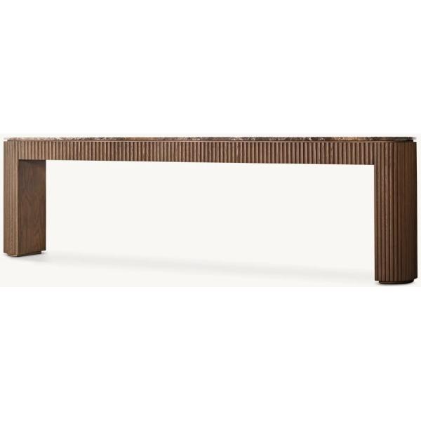Modern Bedroom Walnut Console Table With Roller Shutter Door Cabinet