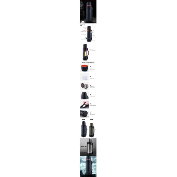 2000ML/2500ML Vacuum Travel Pot Mug Large-Capacity Healthy Safe Convenient With Handle