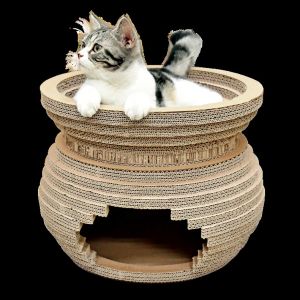 Customised Hot Sale Paper Cardboard House Scratching Boards Cat Scratcher with
