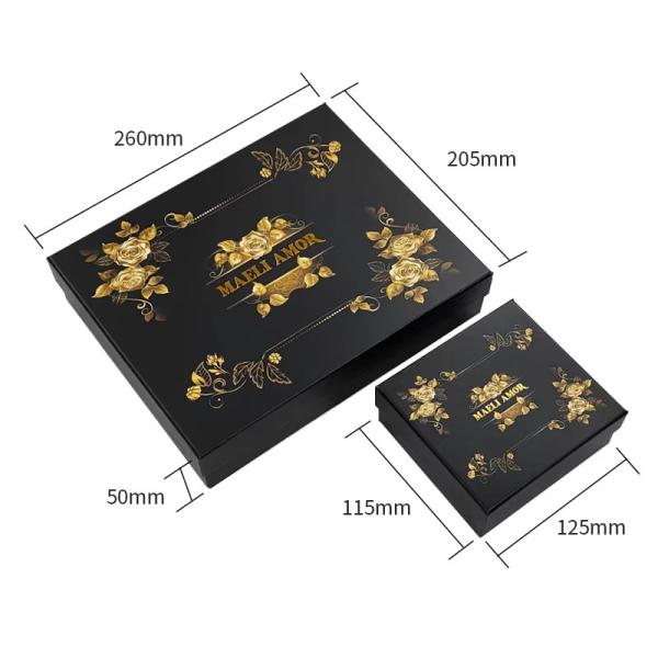 Factory Custom Printing High End Luxury Jewelry Set Boxes Golden Rose Hair Rope Headdress Packaging Box
