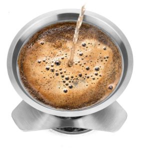 Pour Over Hand Drip Coffee Maker Cone Mesh Coffee Strainer Filter 304 Stainless