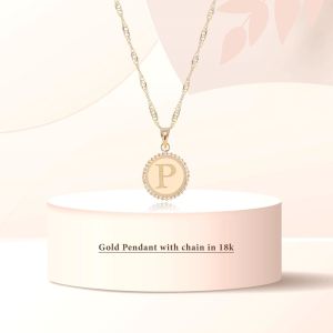 18K Gold ‘P’ Pendant Necklace