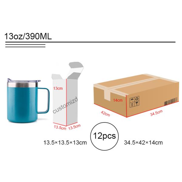 Wholesale 13 OZ Private Label Stainless Steel Insulated Double Wall Coffee Tumbler Cups Mugs With Lid