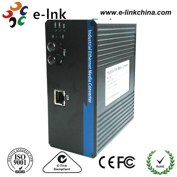 Buy Multimode Industrial Ethernet Media Converter Switch Din Rail Mount ST Connector at wholesale prices