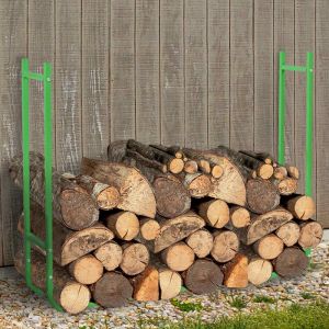 Metal Tube RANGE Logs Firewood Rack Greenhouse Logs EXTENSIBLE Green