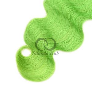 Green Body Wave Remy Human Hair Bundles Sew In Weave Bundles Brazilian Bundle