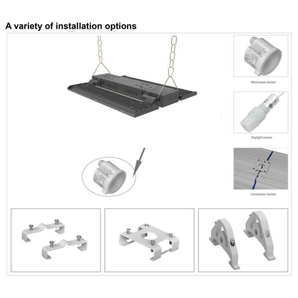 Industrial Lighting Fixture Linear Highbay Lamp High Bay Light IP66 Waterproof Outdoor Indoor 100W-400W Gas Station