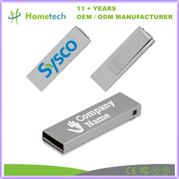 2.0/3.0 USB Flash Drive 8GB 16GB 32GB 64GB 128GB Mini Pendrive Metal Clip Memory