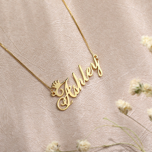 Gold Letter Custom Silver Necklaces