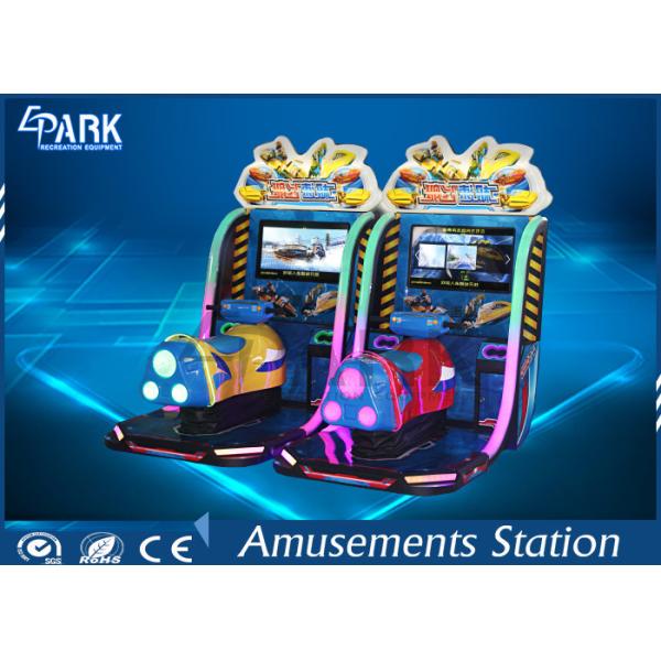 HD Display Boat Racing Games / Arcade Racing Simulator Leather Vibration Seats