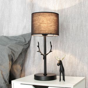 LED Antler Table Lamp Nordic Dimmable Desk Lamp Bedroom Bedside Hotel Black