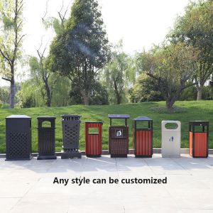 Wholesale Manufacturers Outdoor Garbage Can Single Bucket Chinese Plastic Wood