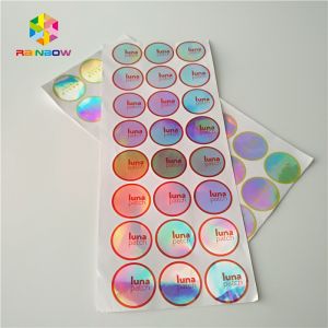 Adhesive Shrink Sleeve Printing Custom Reflection Rainbow Holographic Stickers