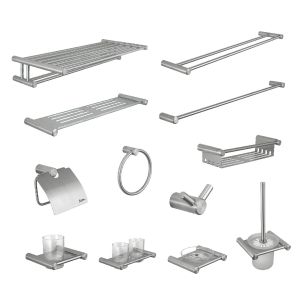 SUS304 13 Piece Bathroom Hardware Sets Wall Mounted Polished