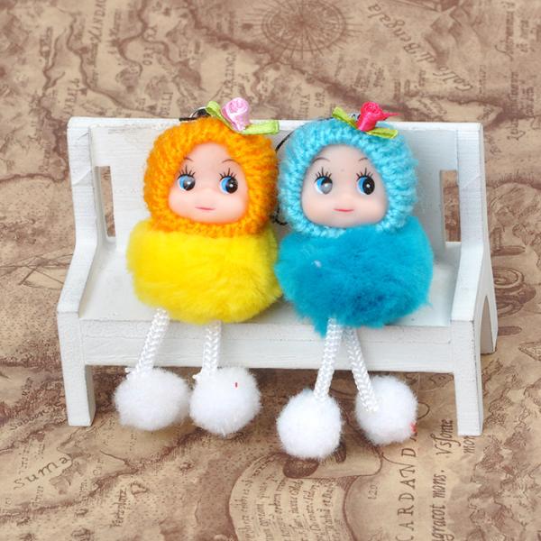 Wholesale 8CM fan paste hair doll phone pendant doll plush doll