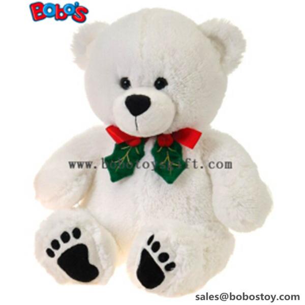 Buy 11"White Xmas Soft Plush Teddy Bear Christmas Toy at wholesale prices