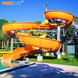 Quality Commercial Water Park Equipment Mini Aqua Park Water Slide Residential Swimming Pool Slide Kids Outdoor Spiral Single for sale