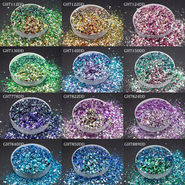 Diamonds Chameleon Glitter Flakes Mixed Photorefractive Chunky Paillette