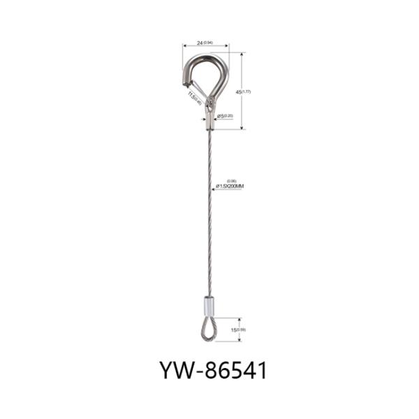 304 Stainless Steel Material Wire Rope Sling With Loop Die Cast Hook YW86541