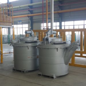 Gear Box Bottom Pouring Aluminum Ladle For Foundry Machine