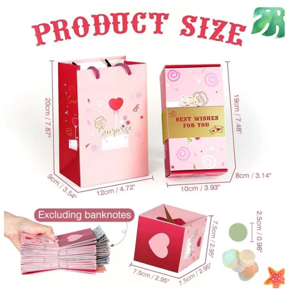 Packing Material DIY Birthday Surprise Gift Box Party Favors Funny Money Explosion Box