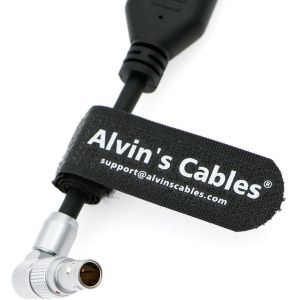 Alvin's Cables Rotatable 2 Pin Male To Dual Right Angle DC Male Power Cable For