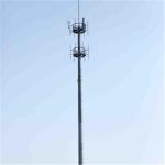 35m Galvanized Triangular Platform 5G WIFI Telecommunication Monopole