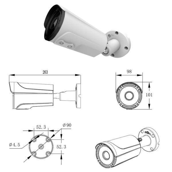 Wide Angle Waterproof Bullet Camera Hd , Ip Bullet Camera With Zoom Sony Starlight Cmos