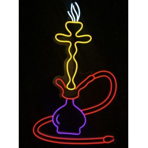 Hookah Shisha Handmade Neon Sign PMMA Silicone Material Transparent Backing