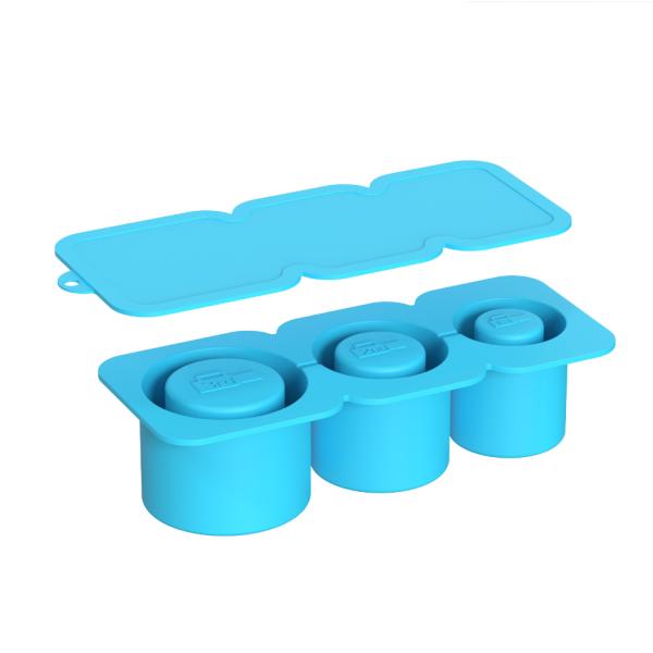 Silicone Stanley Ice Cube Tray With Lid 3 Hollow Cylinder Ice Molds For 30-40oz Cups