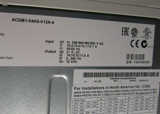 ACSM1-04AS-012A-4 MOTION CONTROL FREQUENCY CONVERTER UL OPEN TYPE B FRAME
