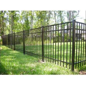 1.8mH 3 Rails Galvanized Wrought Iron Fence Panels , Decorative Metal Fencing