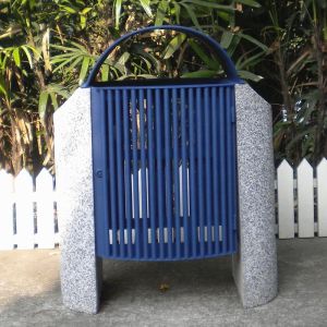 50 Litre Outside Outdoor Patio Trash Can With Sanding Zinc Spraying Finish