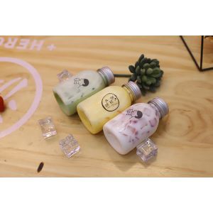 Transparent Reusable Screw On Lid Plastic Bubble Tea Jugs