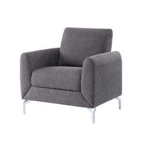 3 Piece Sofa set with Pillows, Gray Linen