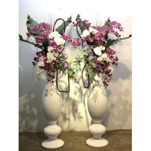 Upscale Hotel Lobby Floor Vase White Fiberglass Highly Decorative