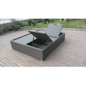 PE Rattan Adjustable Lounge Chair , Modern Foldable Chaise Lounge