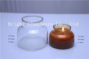 China machine pressed glass candle jar wholesale on sale