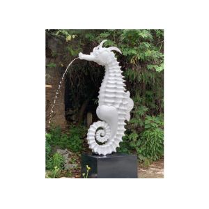 China Contemporary Seahorse Garden Fountain Outdoor Fiberglass Sculpture Customized on sale