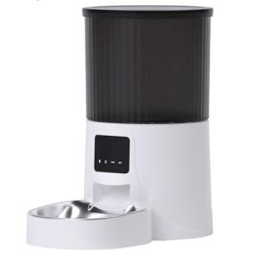 Smart Ceramic Automatic Cat Feeders Double Raised With Camera
