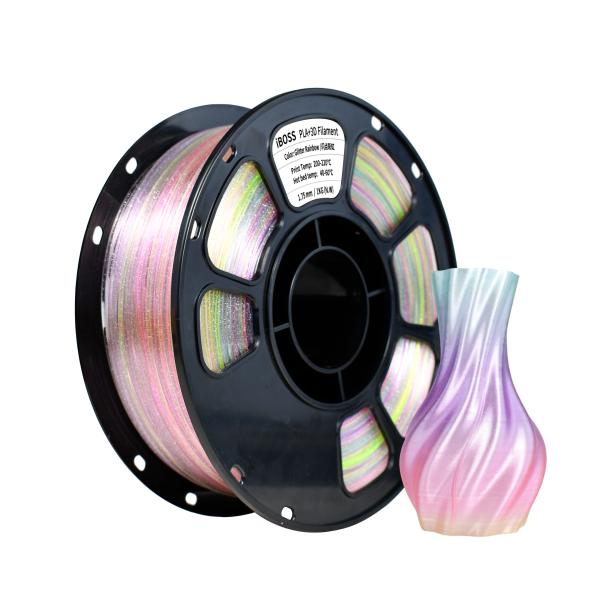 Iboss High Strength PLA+ Filament Glitter Rainow 3D Printing Filament ROHS Compliant
