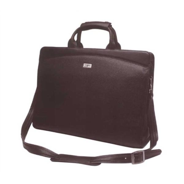Custom personalized genuine leather briefcase with both handle and shoulder