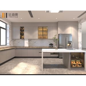Modern Elegance U Shaped Stainless Steel Kitchen Cabinet With Seamless